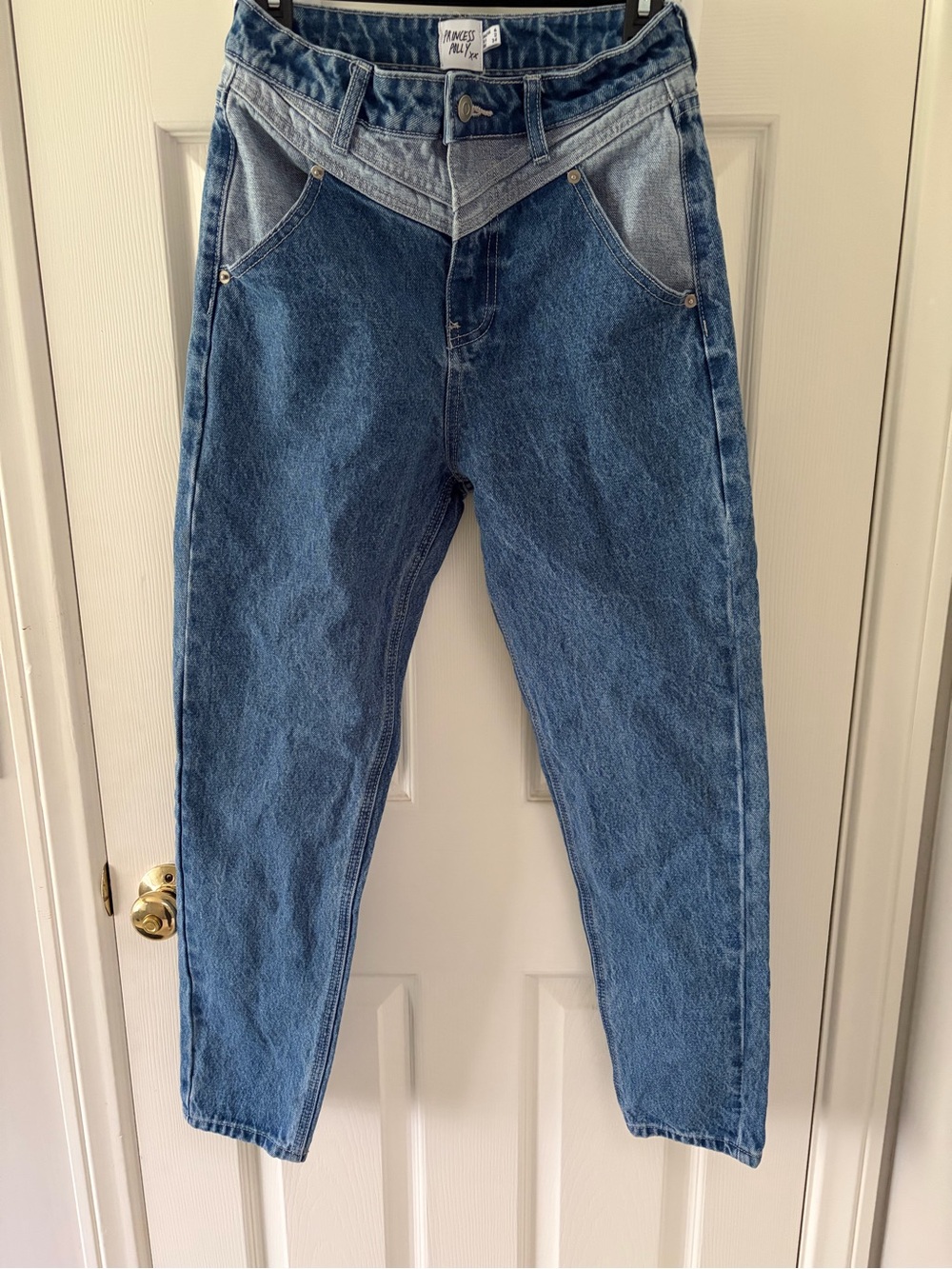 Princess Polly VINTAGE‎ TWO-TONE HIGH WAIST STRAIGHT JEANS